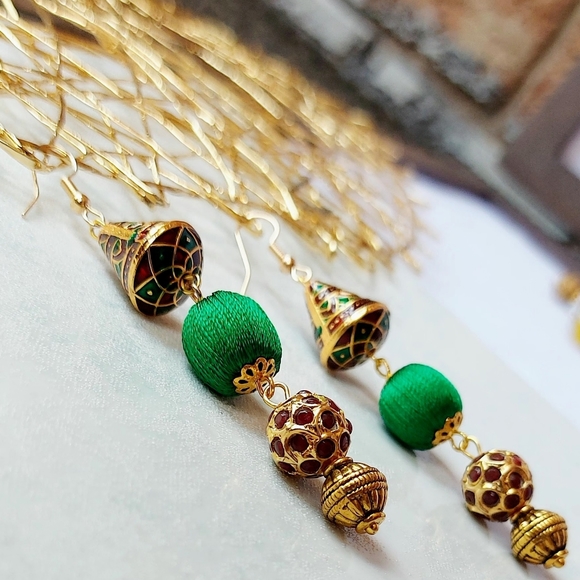 Vibrant Thread Earrings - Picture 1 of 5